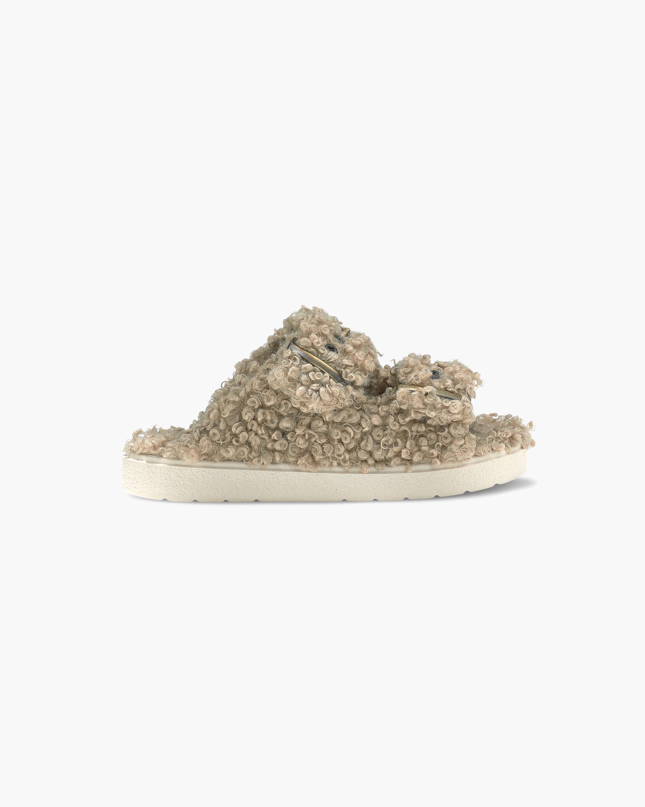 Beige Women's Inuikii Buckle Vegan Slippers | RBOH-56893