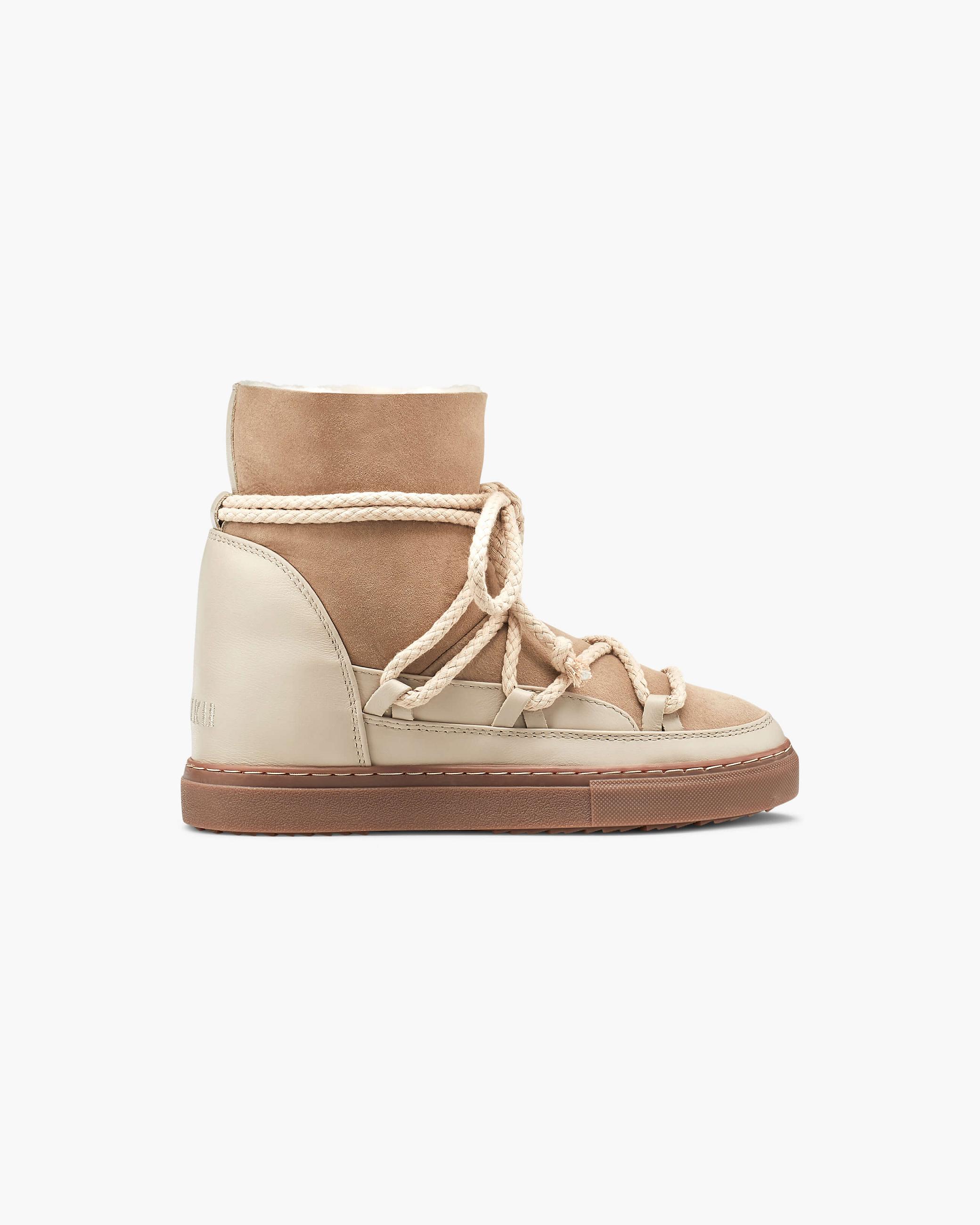 Beige Women's Inuikii Classic Wedge Winter Sneakers | OXMB-23814