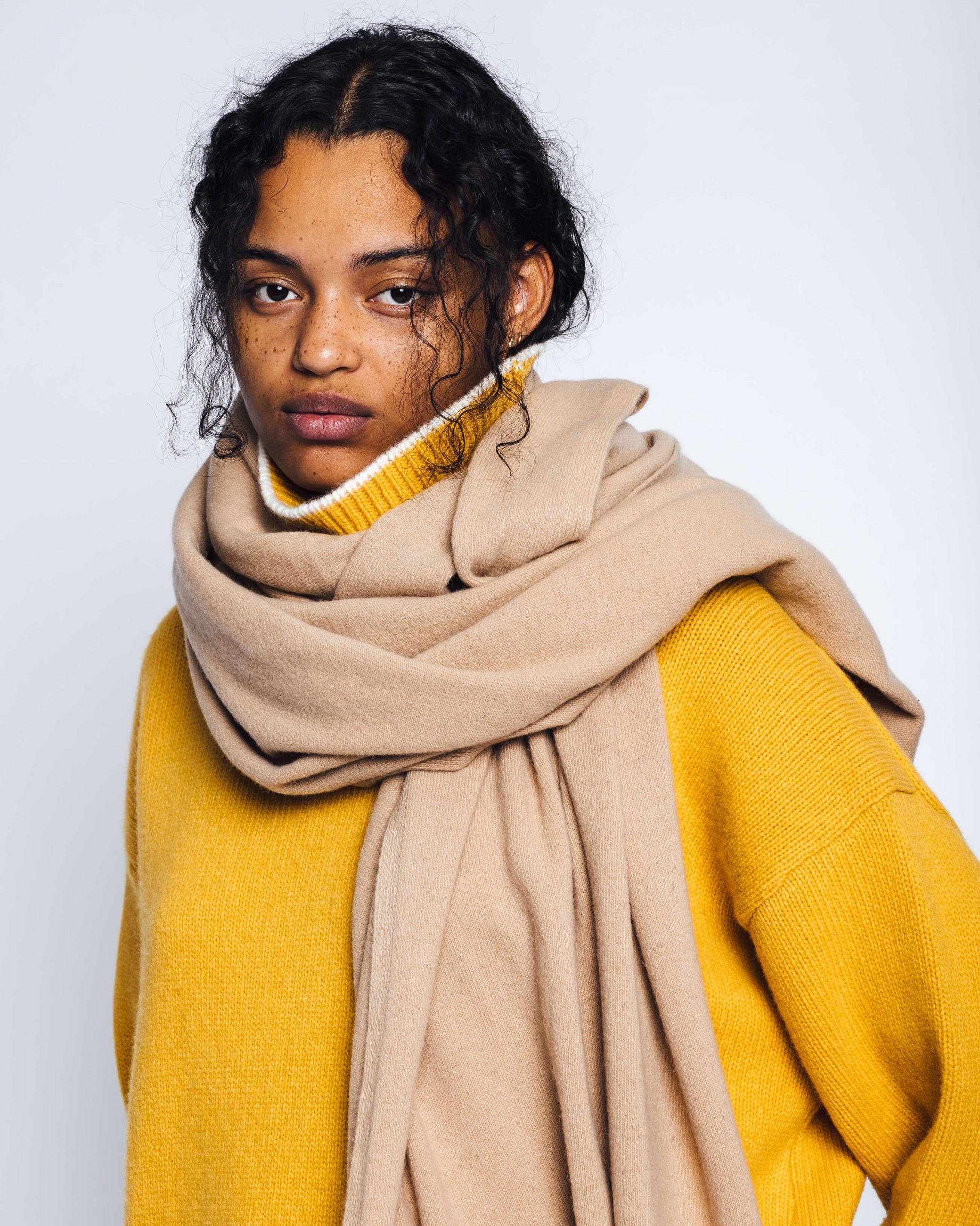 Beige Women's Inuikii Oversized Wool Scarf Scarf | RYNH-86041