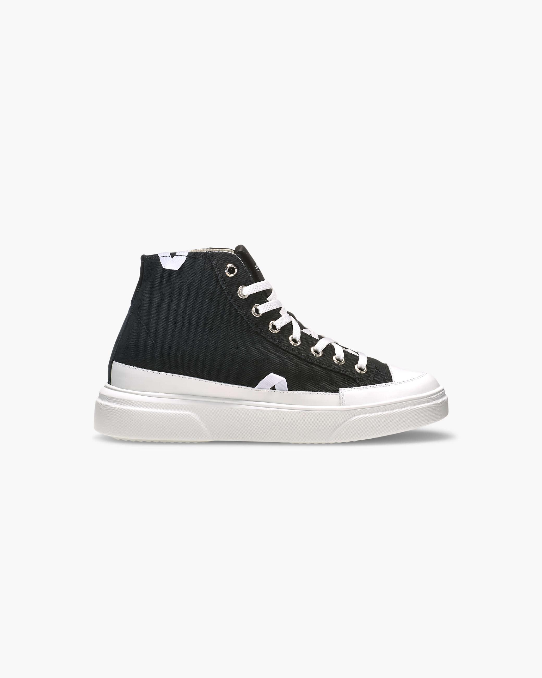 Black Men's Inuikii Canvas Lex High Canvas Shoes | ITFN-21460