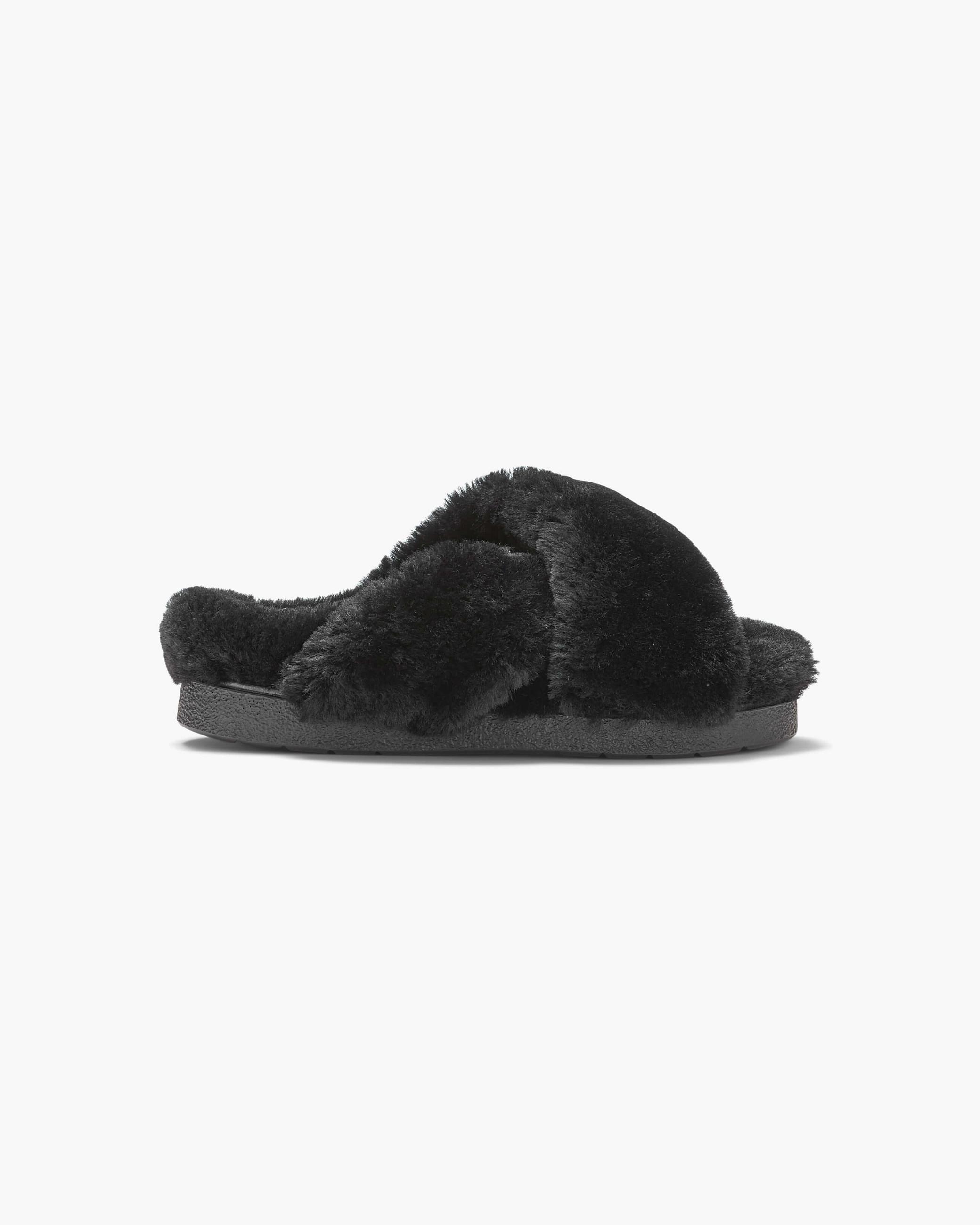 Black Women's Inuikii Classic Shearling Slipper Slippers | BTHM-01497