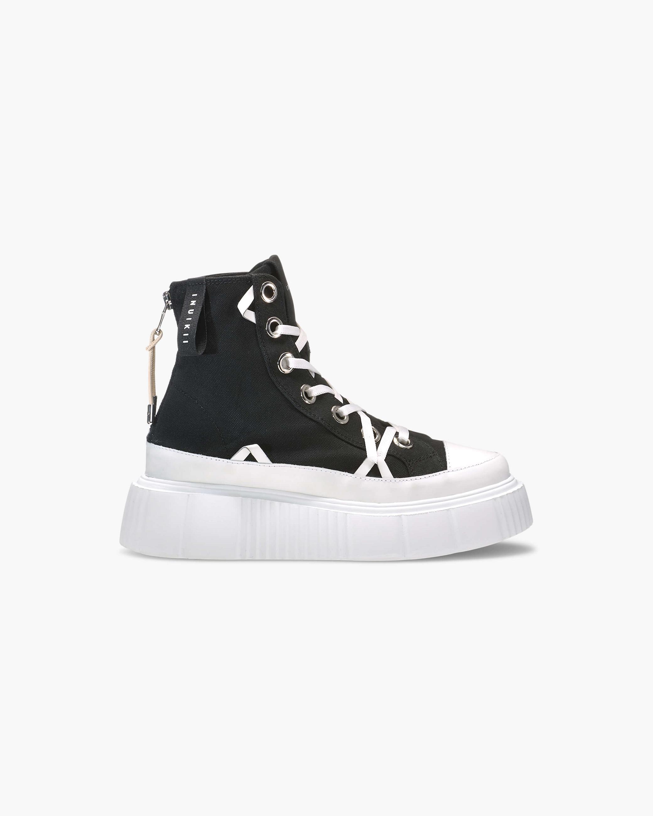 Black Women's Inuikii Matilda Canvas High Canvas Shoes | FXOA-38074