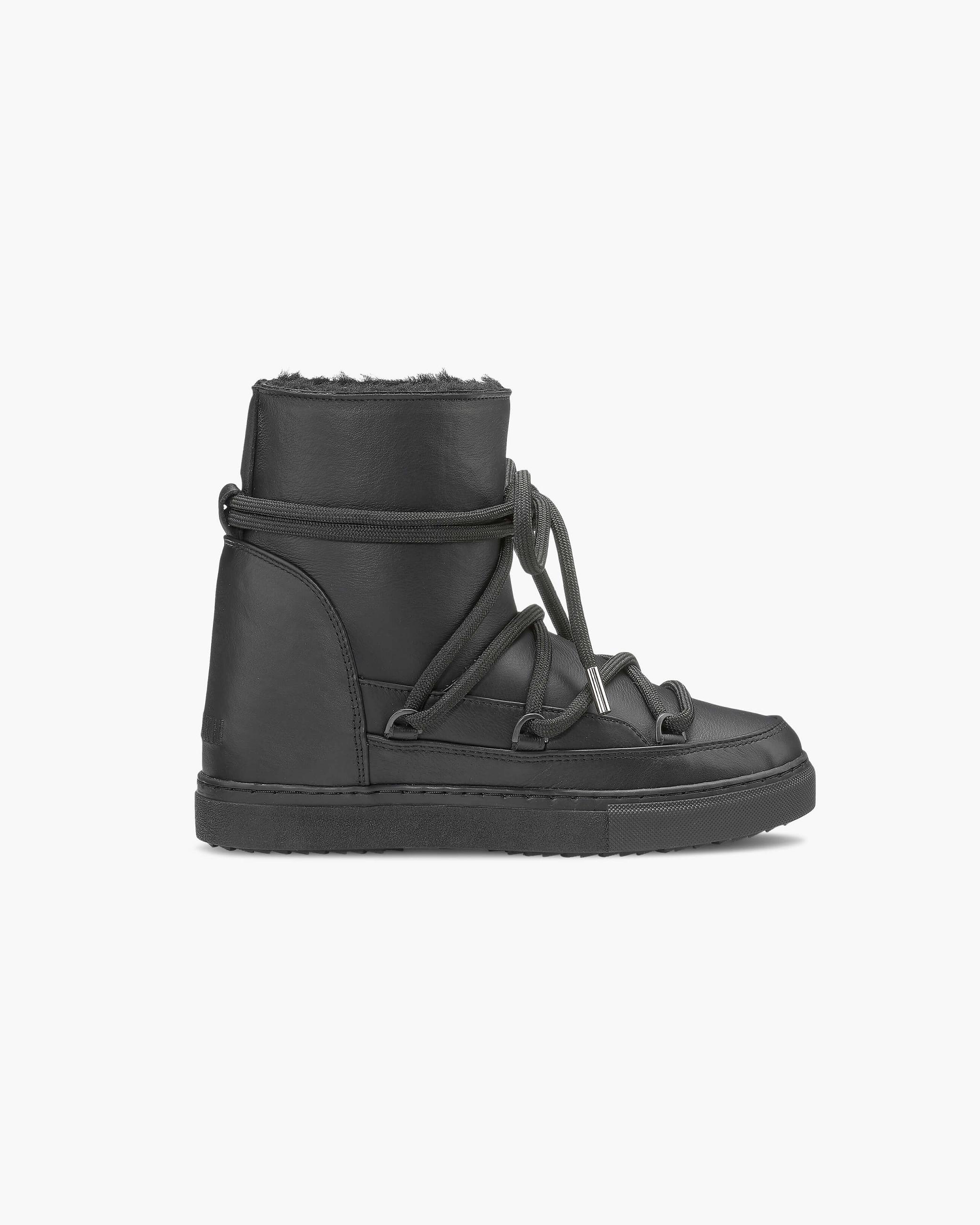 Black Women's Inuikii Nappa Wedge Winter Sneakers | RMXU-30651