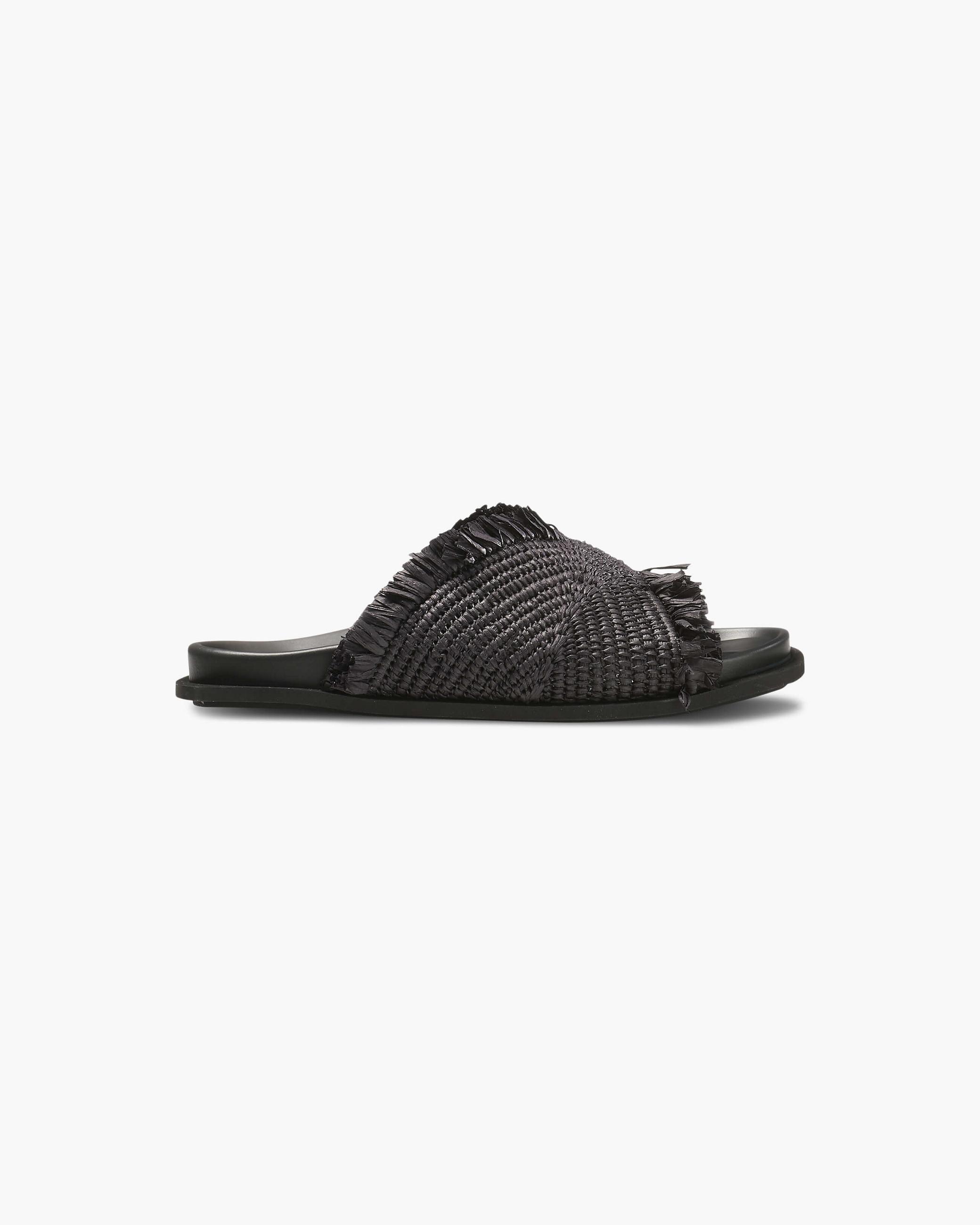 Black Women's Inuikii Raffia Moon Slippers | MLHP-48251