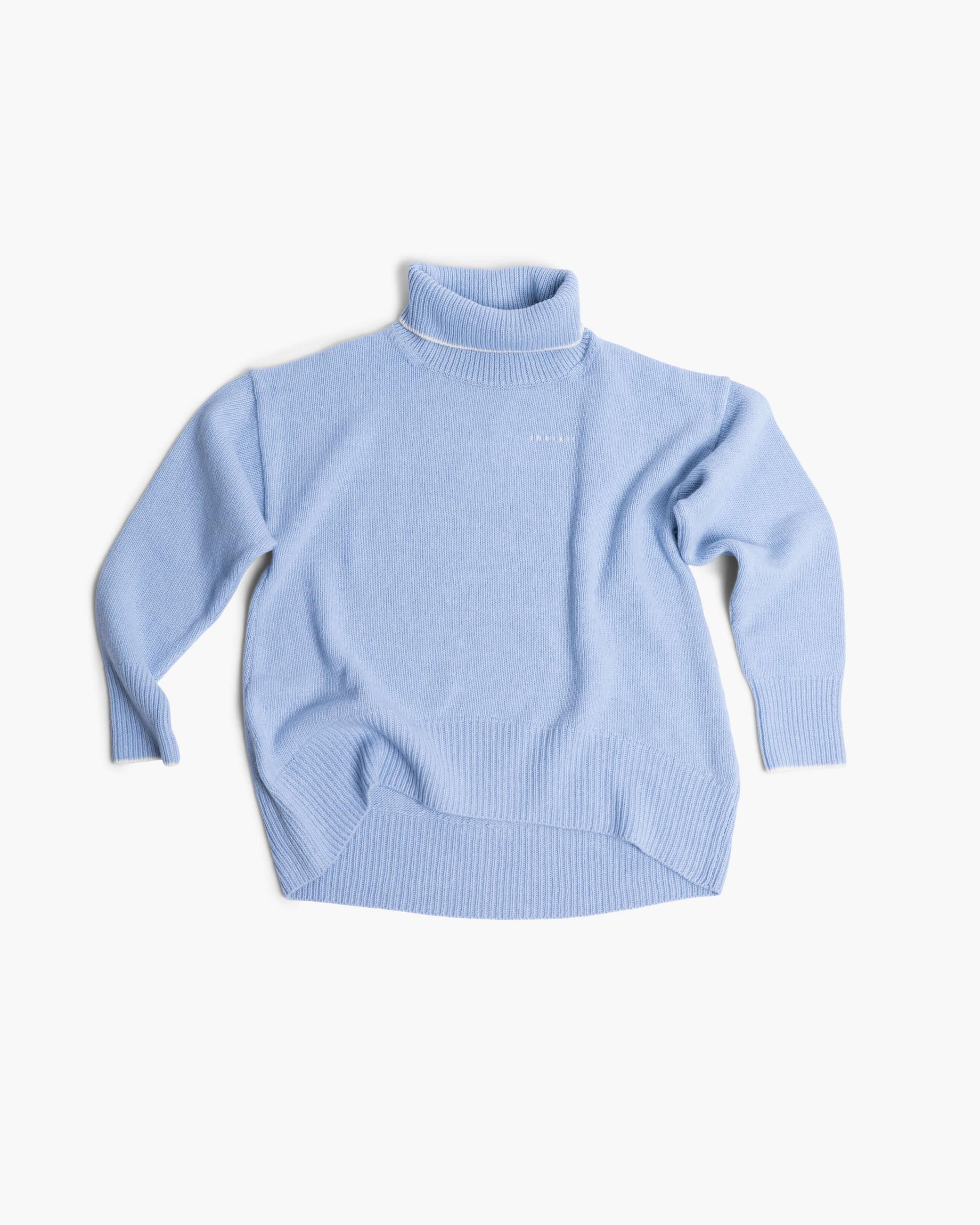 Blue Women's Inuikii High Neck Knit Sweater Knitted Sweatshirt | YHWR-74950