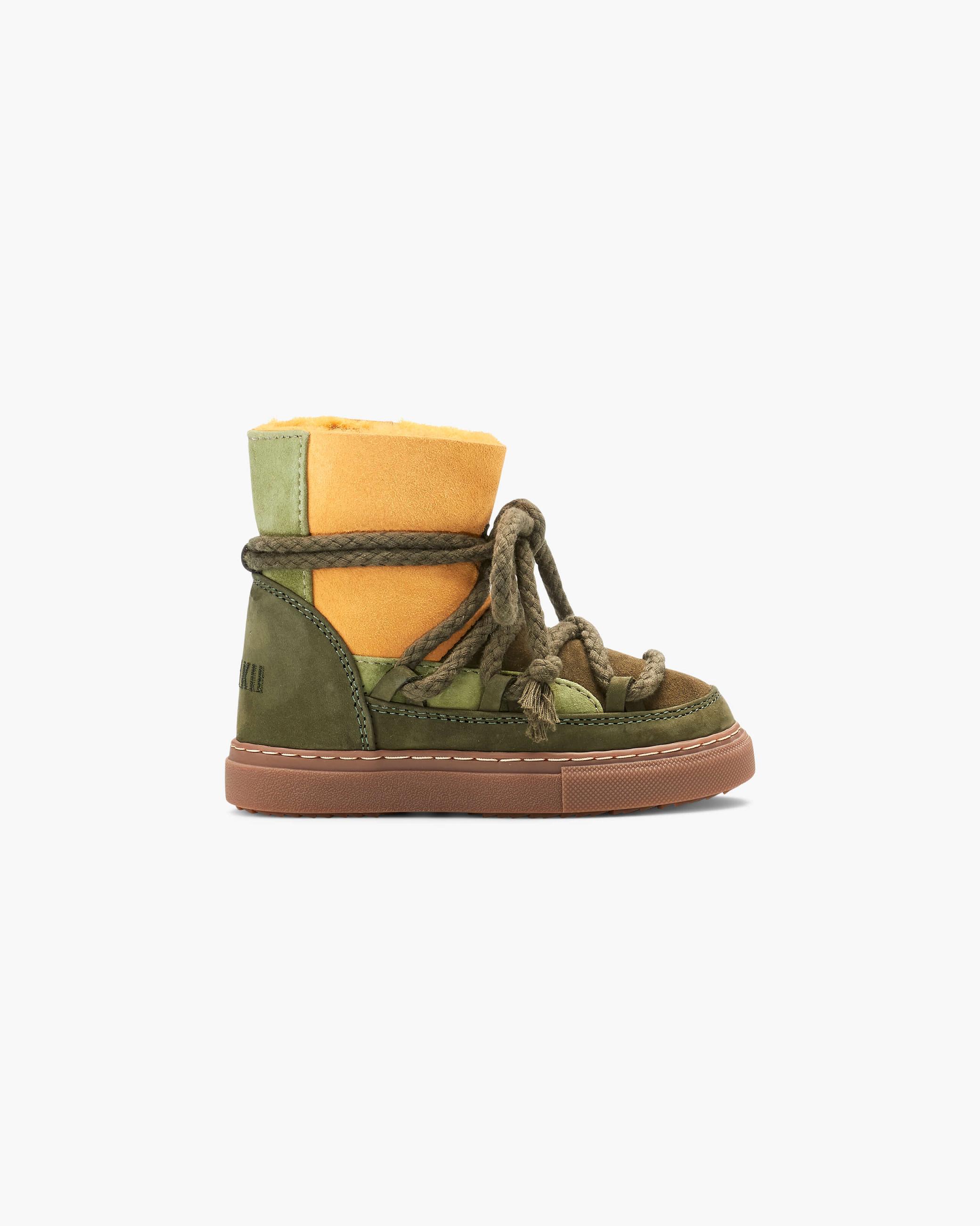 Green Kids' Inuikii Patchwork Winter Sneakers | CQDZ-96301