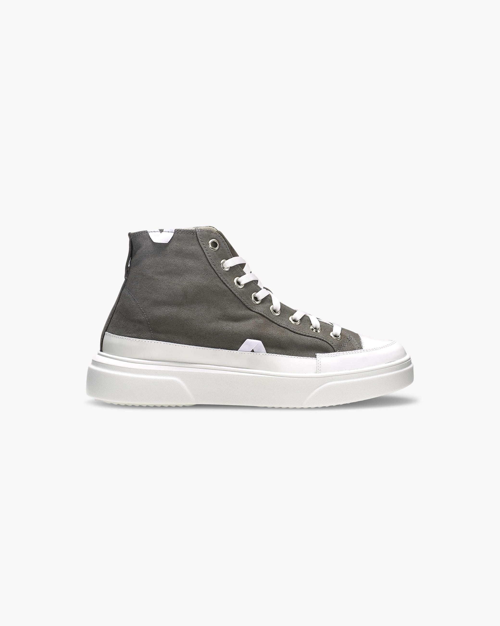 Grey Men's Inuikii Canvas Lex High Canvas Shoes | ILXE-39561