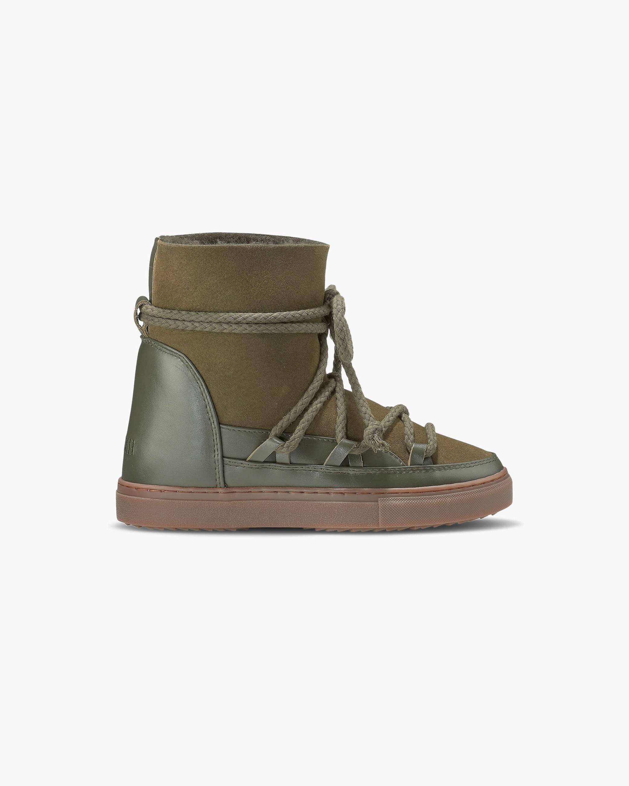 Olive Women's Inuikii Classic Wedge Winter Sneakers | WNFH-74390