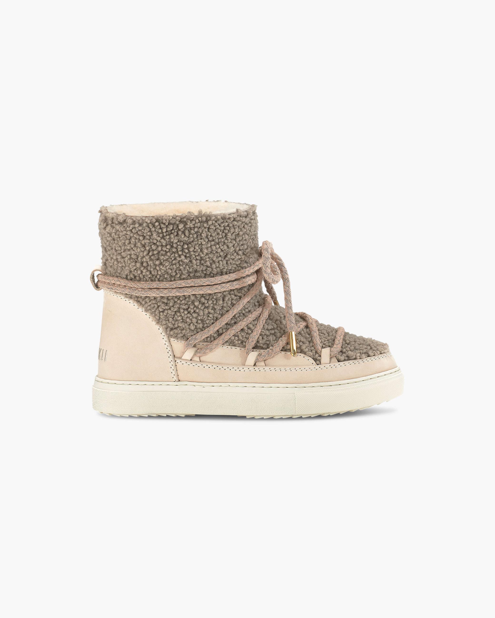 Taupe Women's Inuikii Curly Winter Sneakers | JGRZ-82697