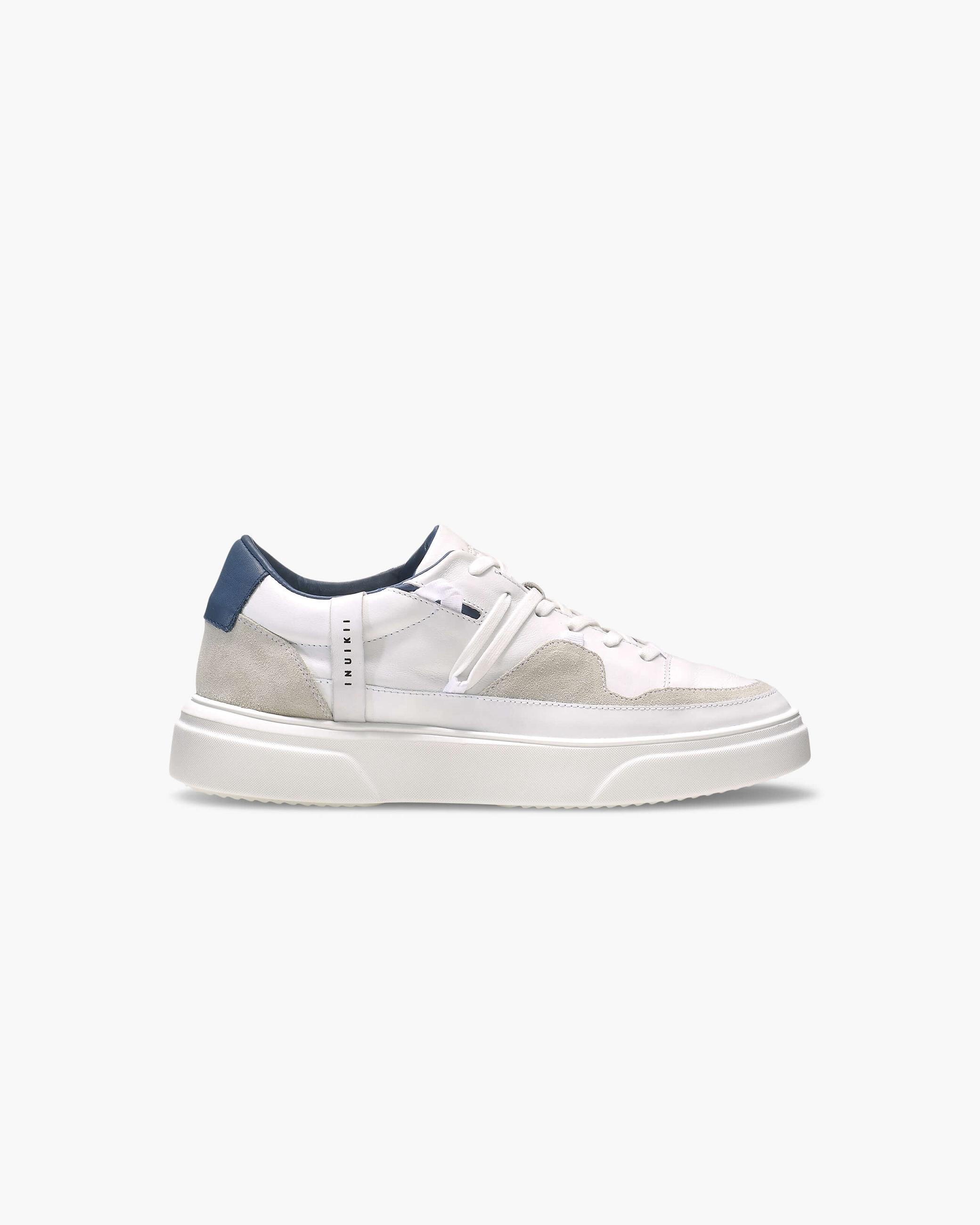 White / Blue Men's Inuikii Hugo Accent Canvas Shoes | ARKW-26915