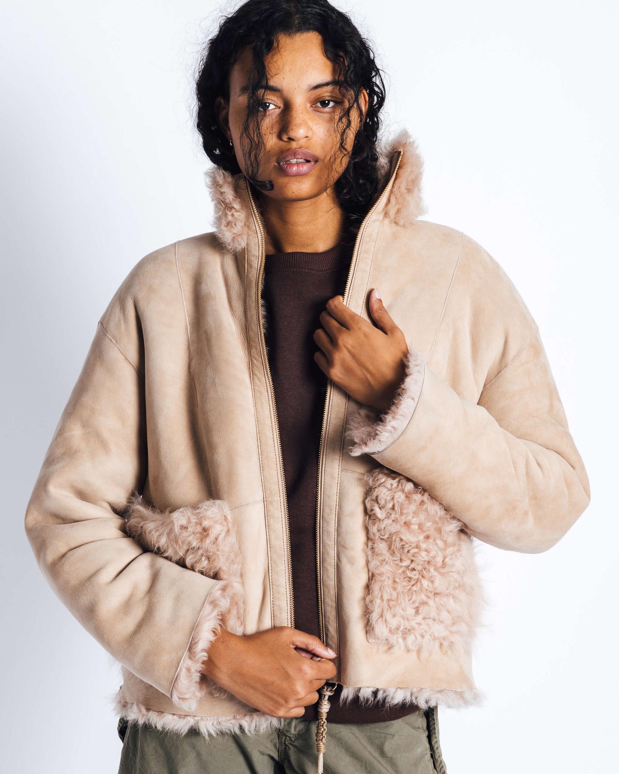 Beige Women's Inuikii INUIKII Shearling Jacket Shearling Jacket | VOCK-17629