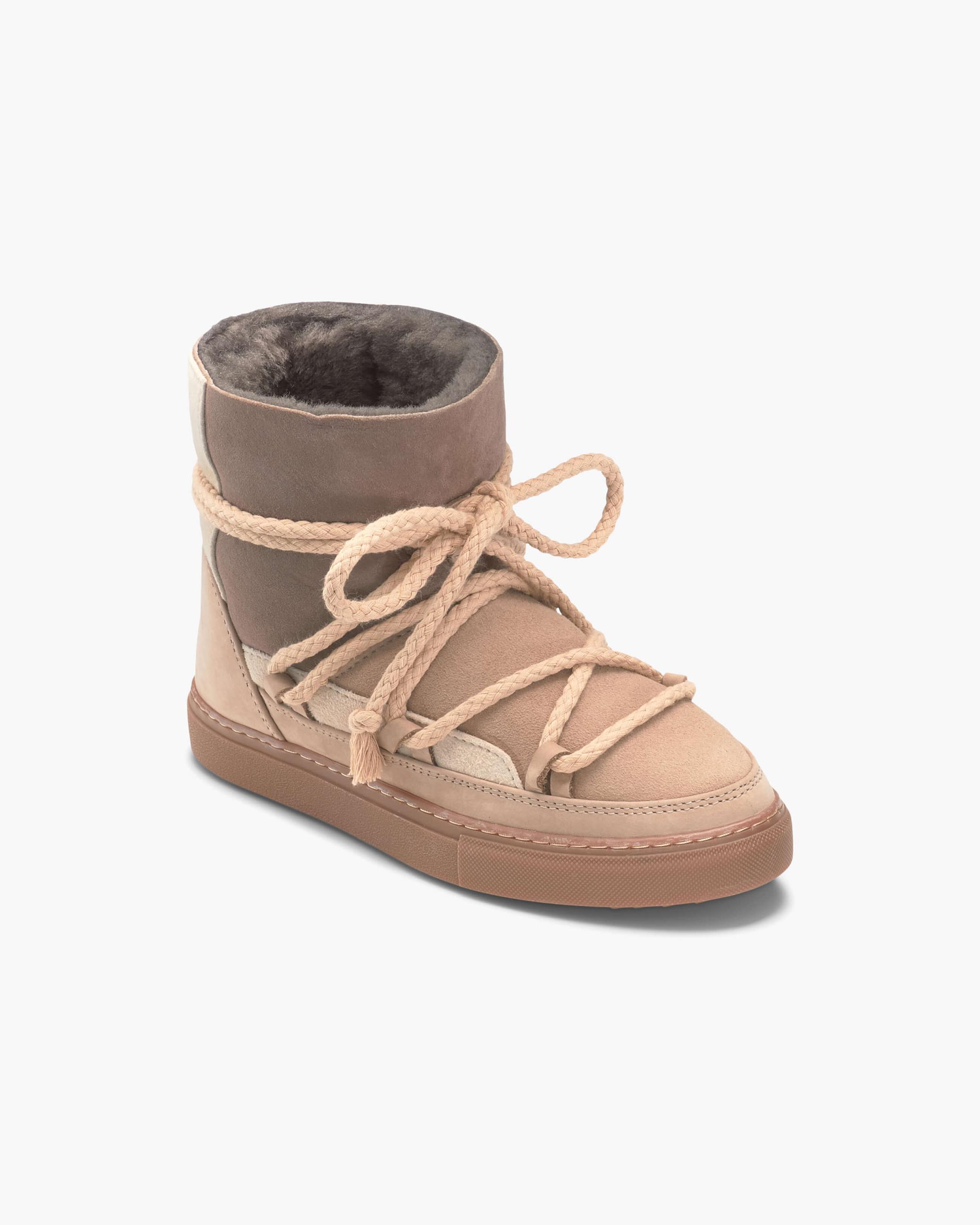 Beige Women's Inuikii Patchwork Winter Sneakers | QBSH-50678