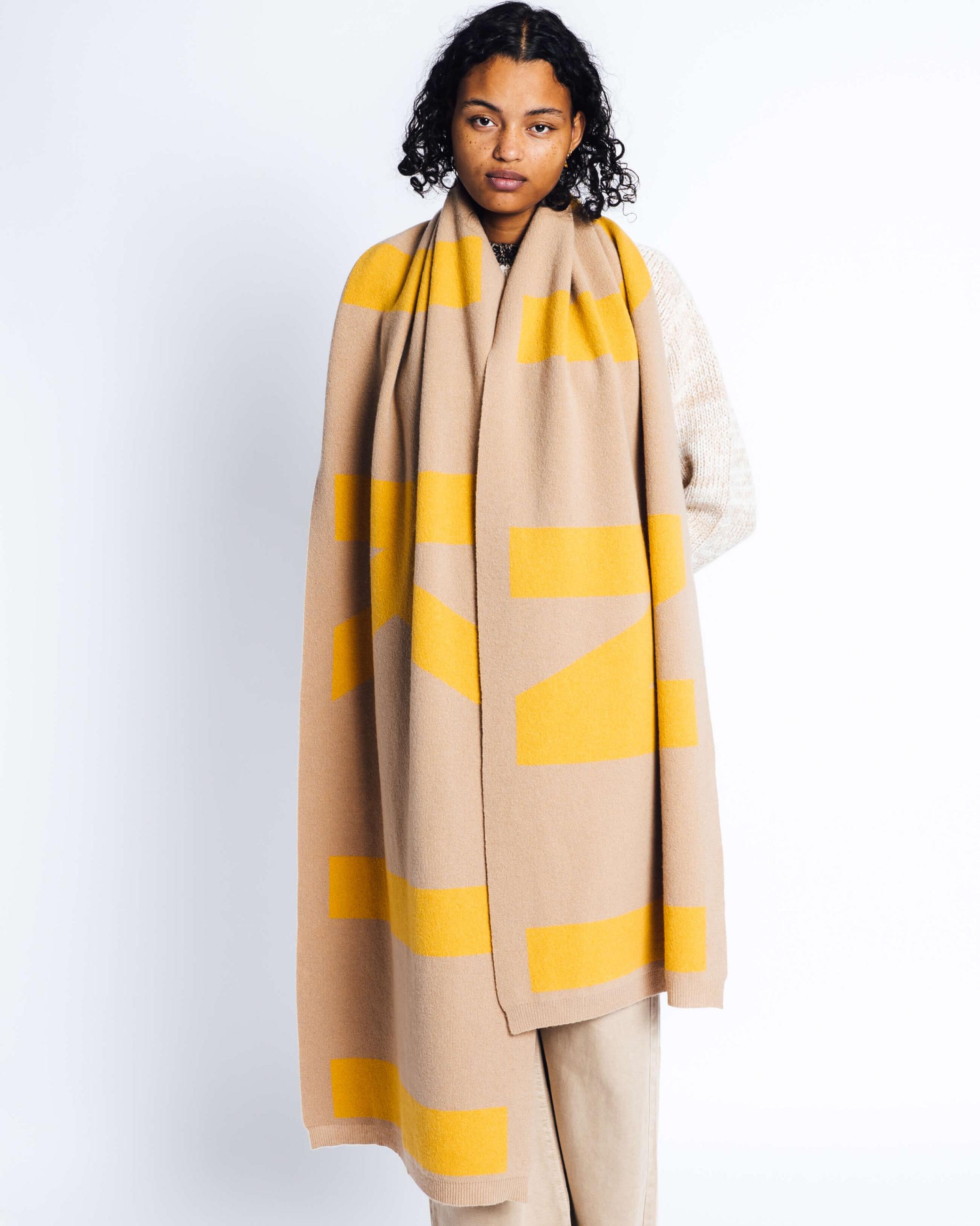 Beige - Yellow Men's Inuikii Jacquard Scarf INUIKII Scarves | REDY-94352