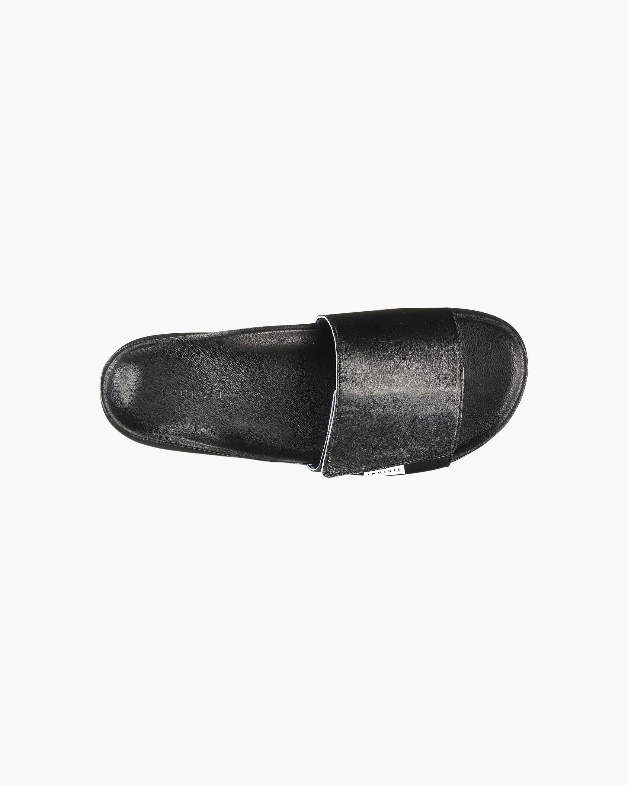 Black Men's Inuikii Arc Velcro Slippers | JZFA-36294