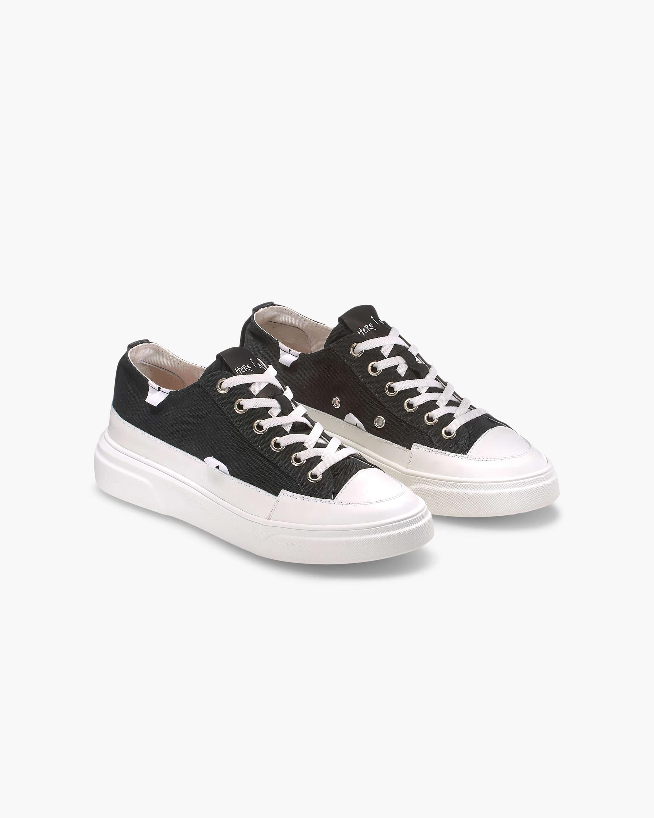 Black Men's Inuikii Canvas Lex Low Canvas Shoes | TXHP-02513