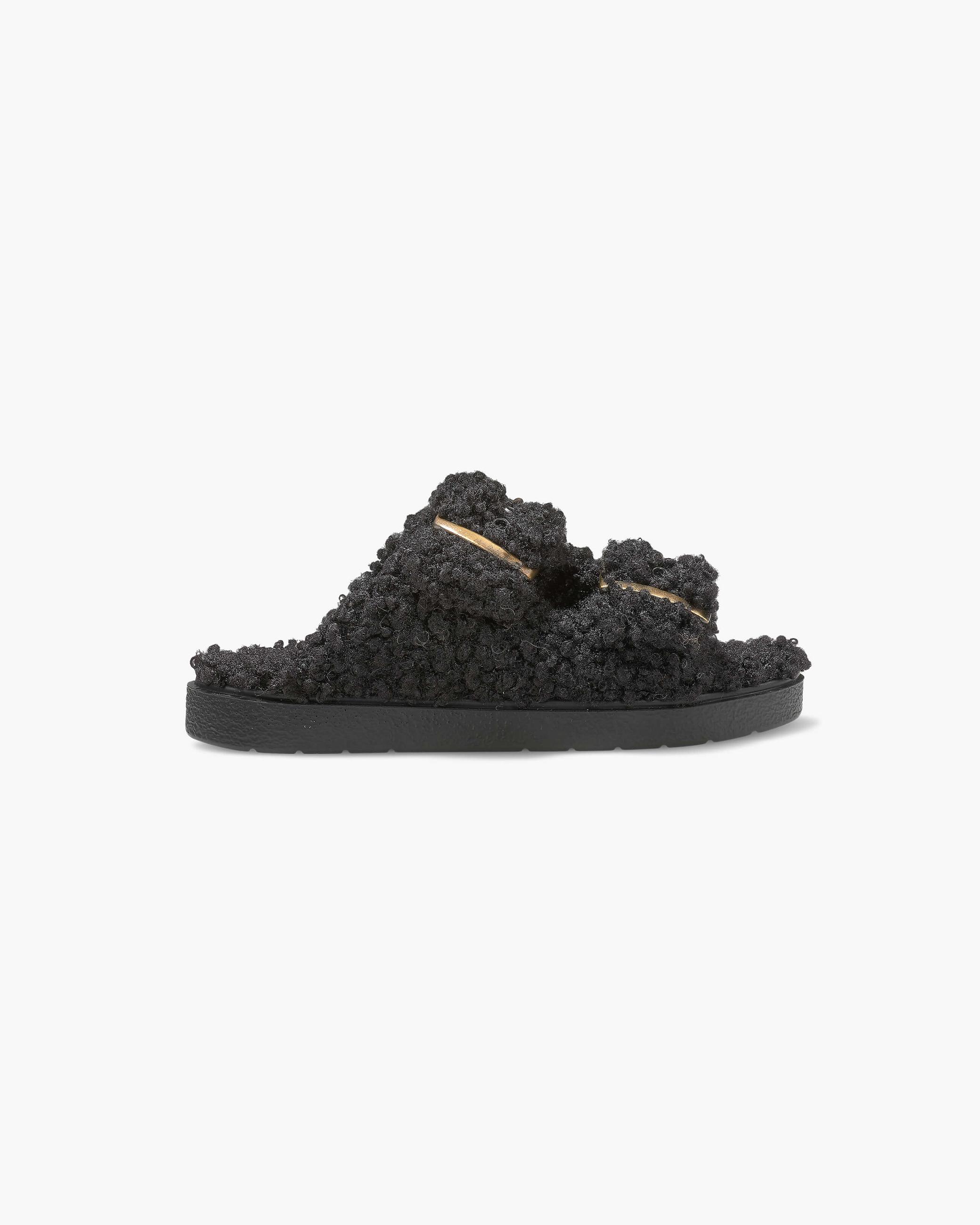 Black Women\'s Inuikii Buckle Vegan Slippers | RHEB-02641