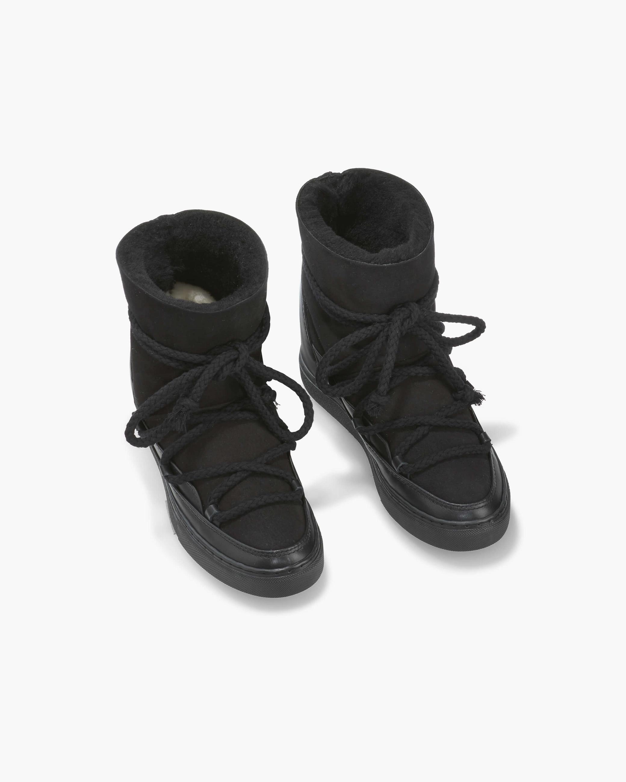 Black Women's Inuikii Classic Wedge Winter Sneakers | XNPD-13456