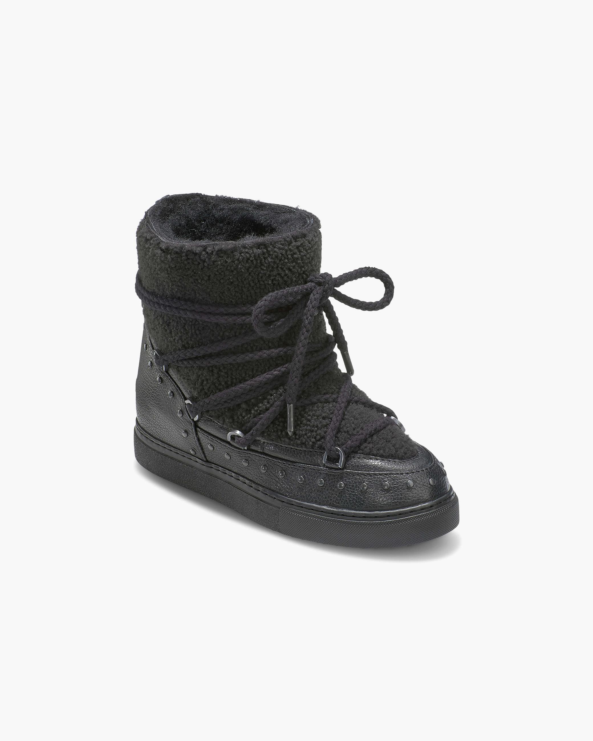 Black Women's Inuikii Curly Rock Wedge Wedge Boots | KTFD-41273