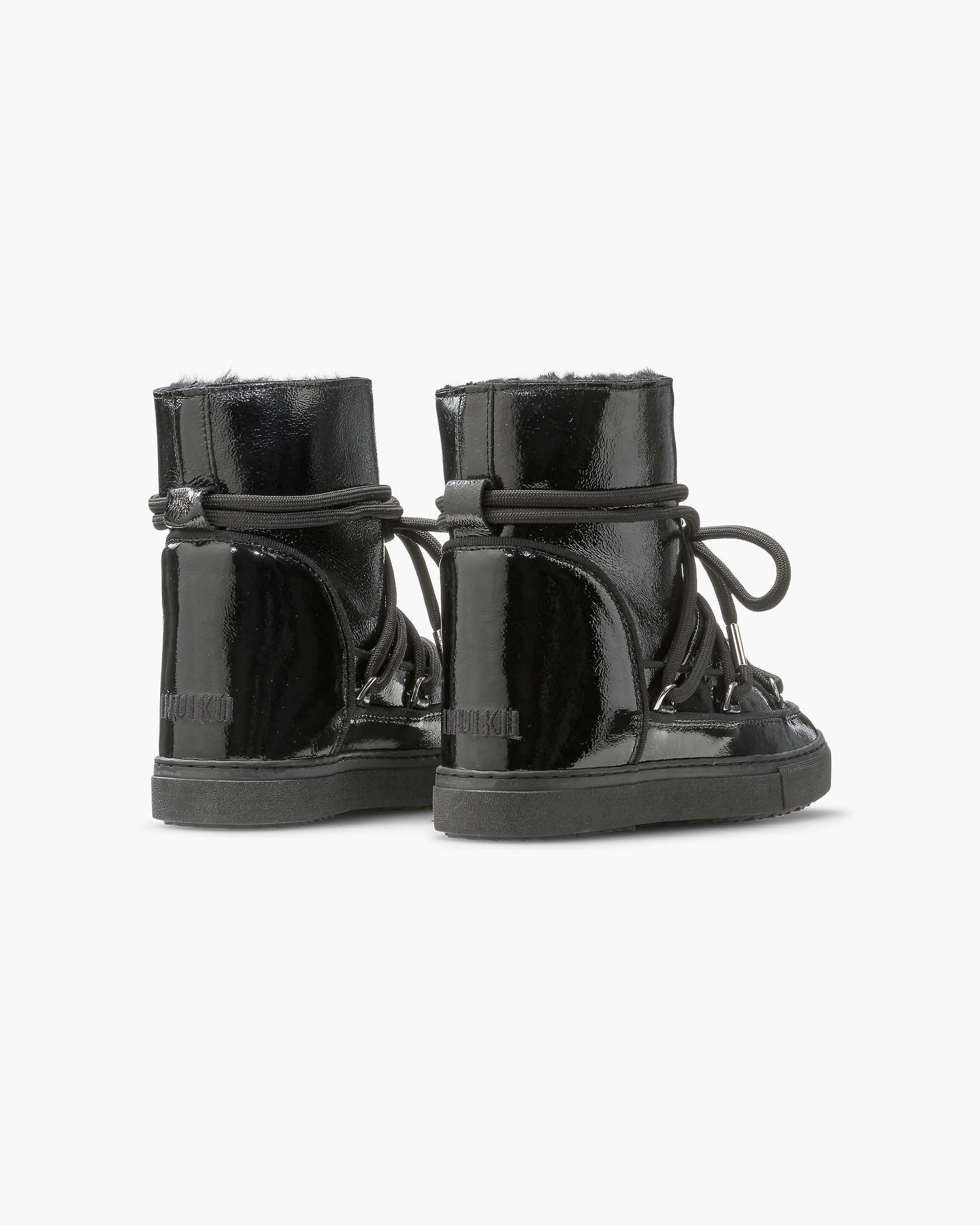 Black Women's Inuikii Full Leather Naplack Wedge Wedge Boots | JNPD-79560