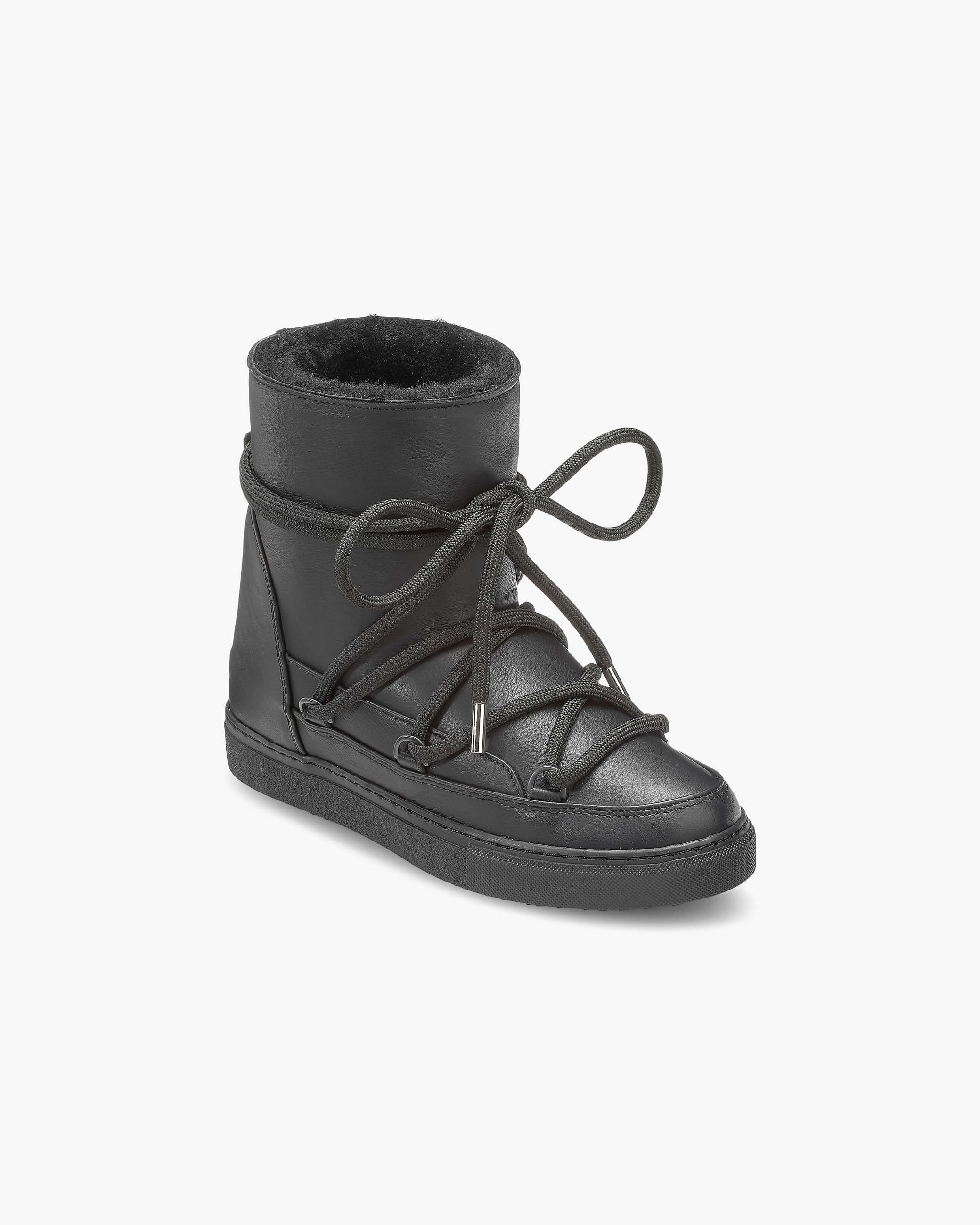 Black Women's Inuikii Nappa Wedge Winter Sneakers | RMXU-30651