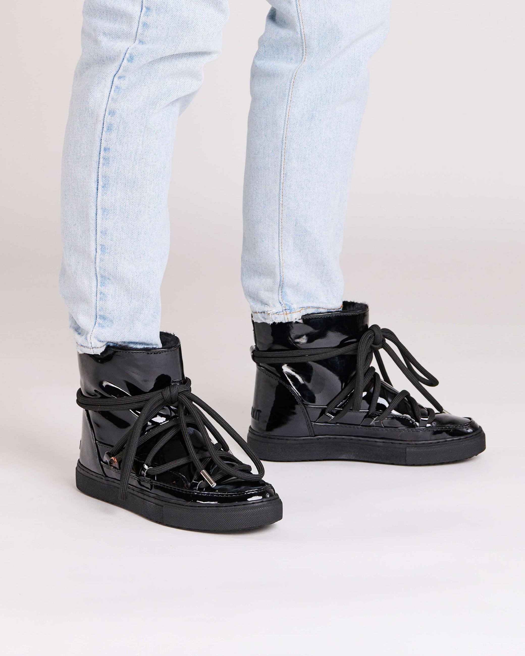 Black Women's Inuikii Rain Vegan Winter Sneakers | DEFO-95748