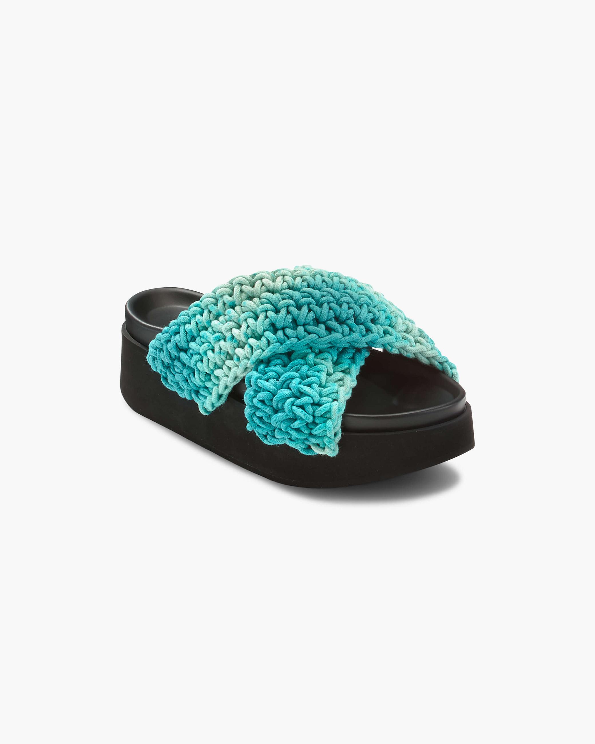 Blue Women's Inuikii Platform Woven Batic Sandals | HFDE-60471