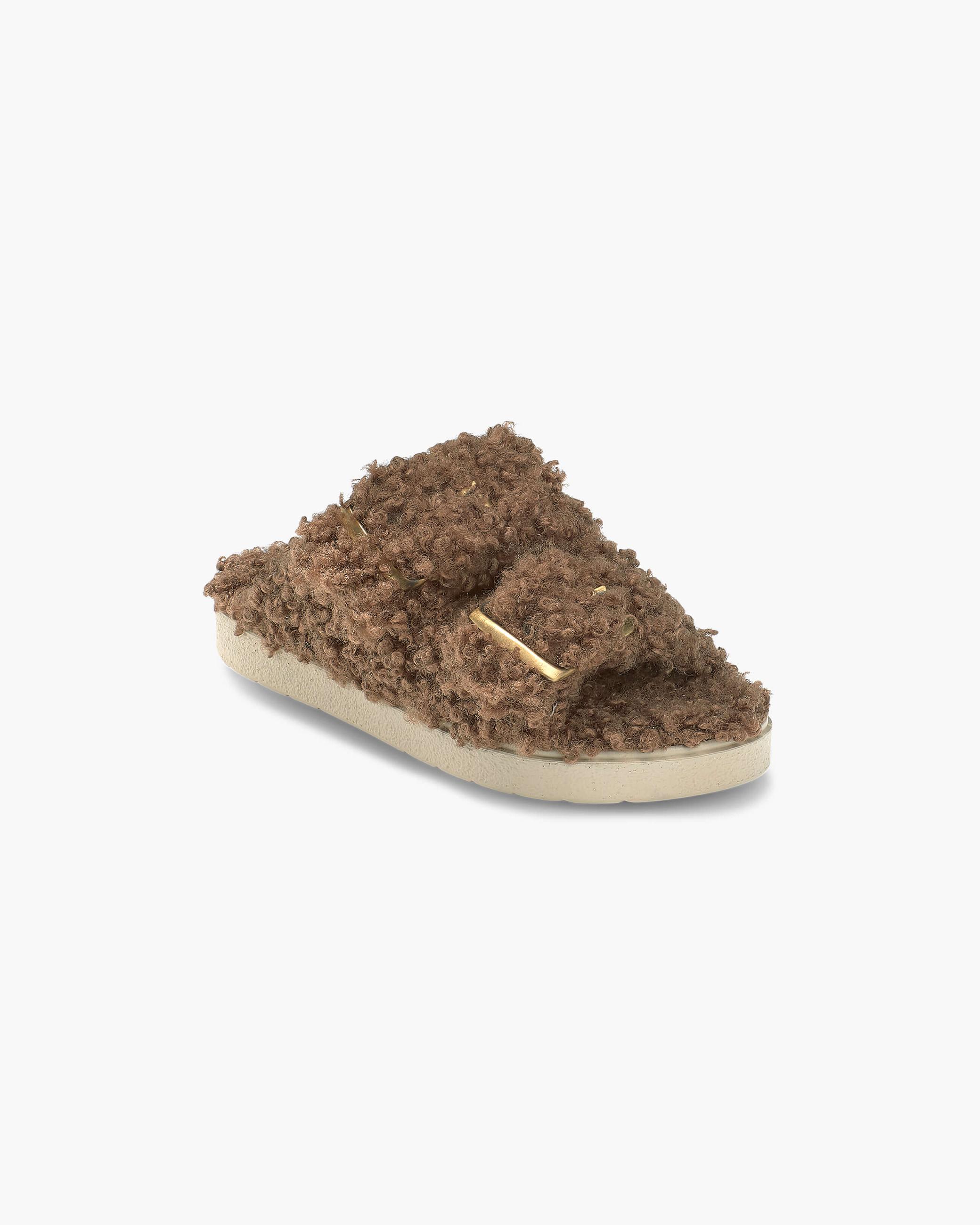 Brown Women's Inuikii Buckle Vegan Slippers | EURI-04287