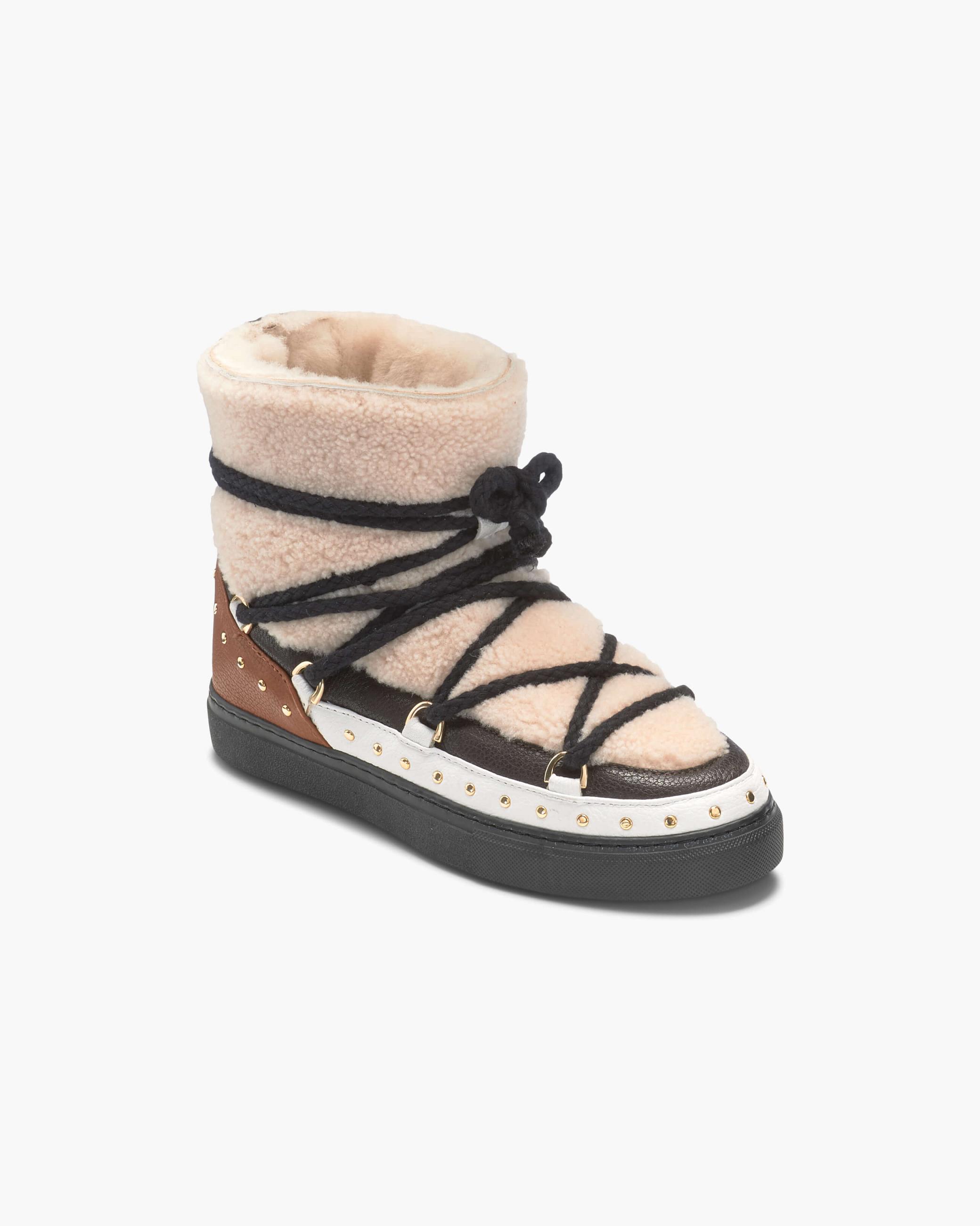 Cream Women's Inuikii Curly Rock Winter Sneakers | MRBA-89073