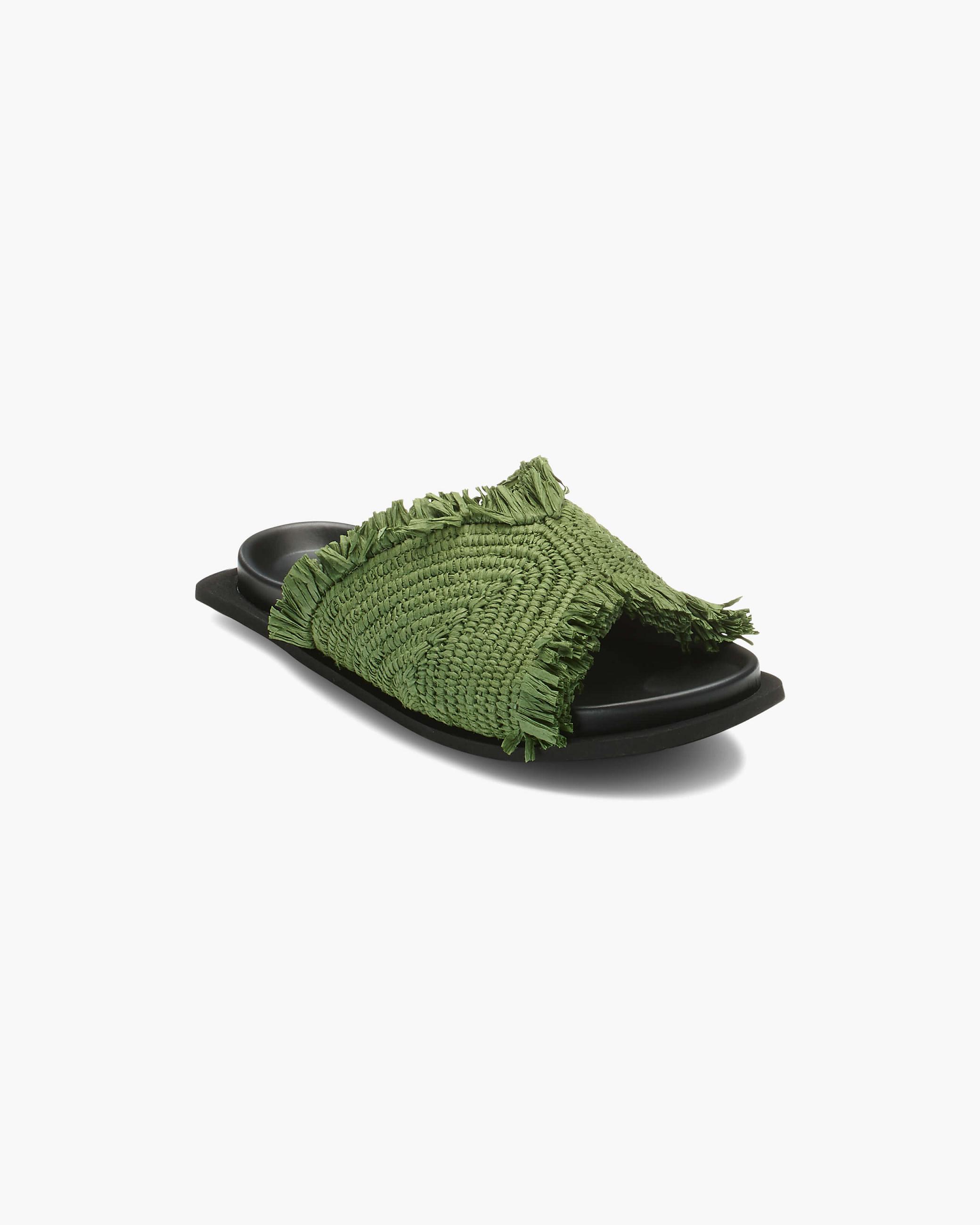 Green Women's Inuikii Raffia Moon Slippers | MTUI-89140