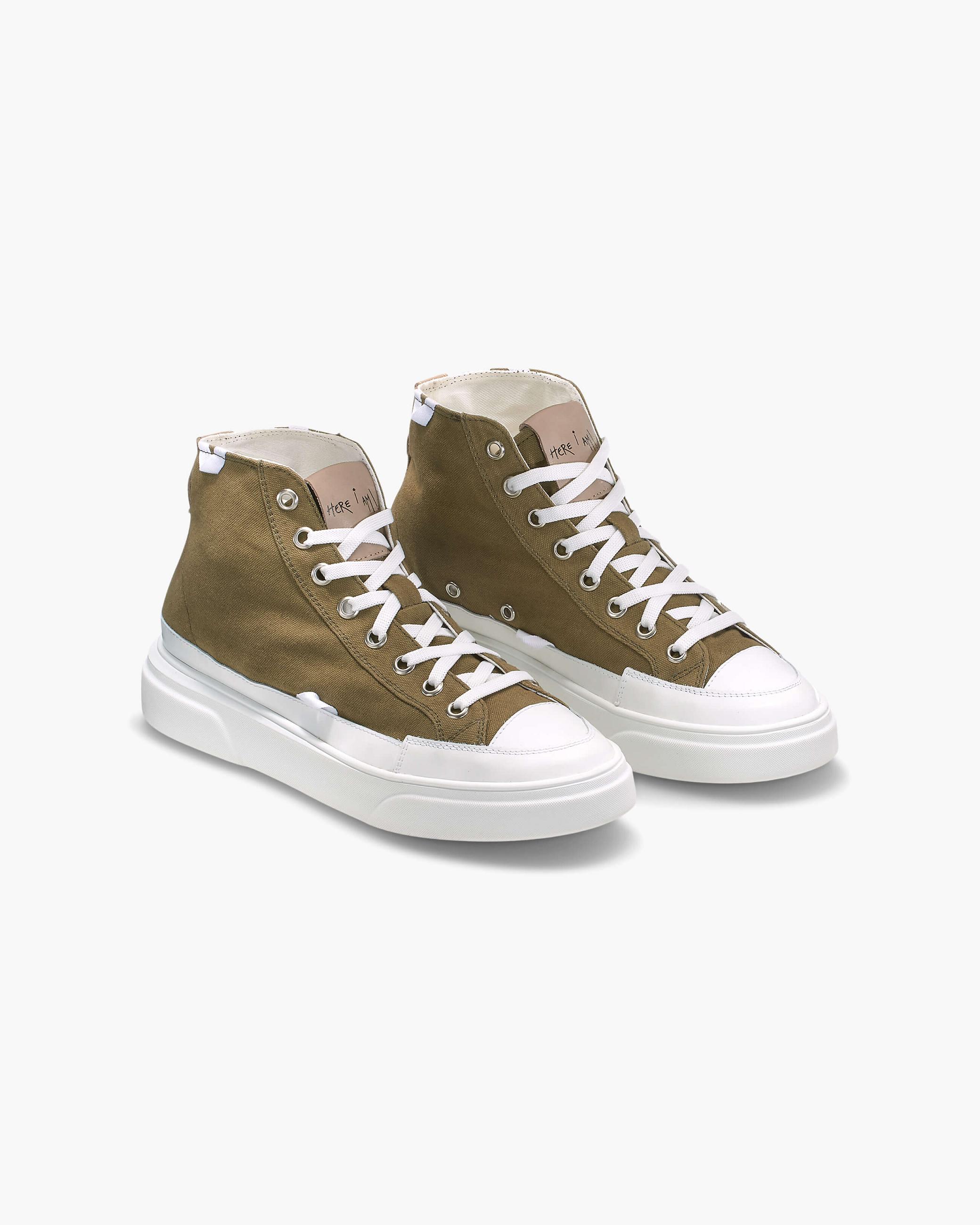 Military Men's Inuikii Canvas Lex High Canvas Shoes | LGHX-92784