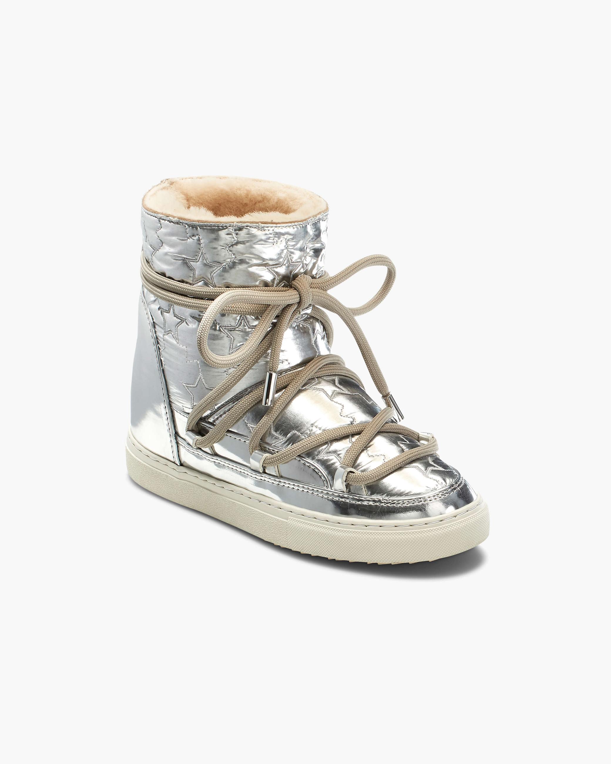 Silver Women's Inuikii Bomber Star Wedge Winter Sneakers | VSBD-47320