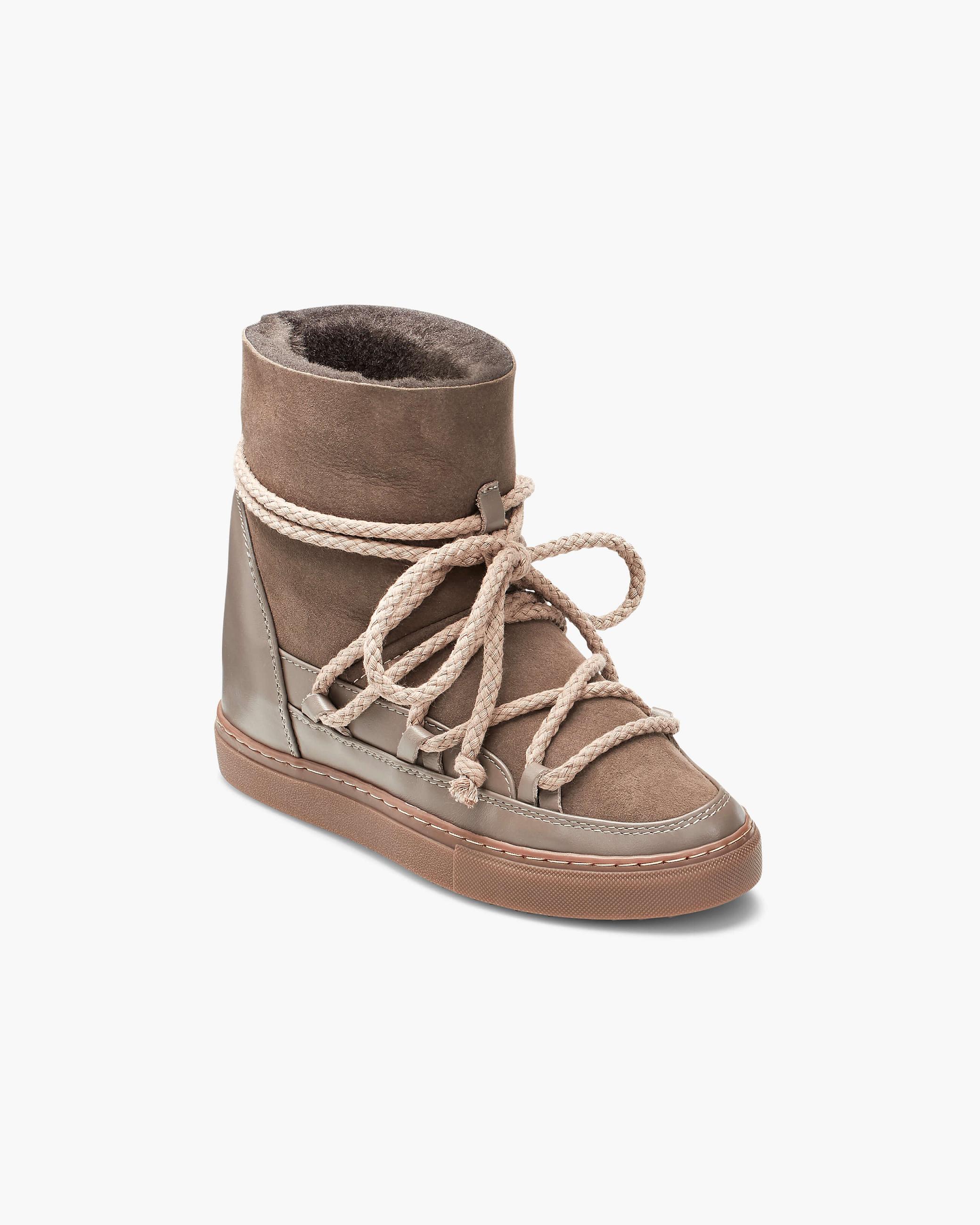 Taupe Women's Inuikii Classic Wedge Winter Sneakers | SRQH-73980