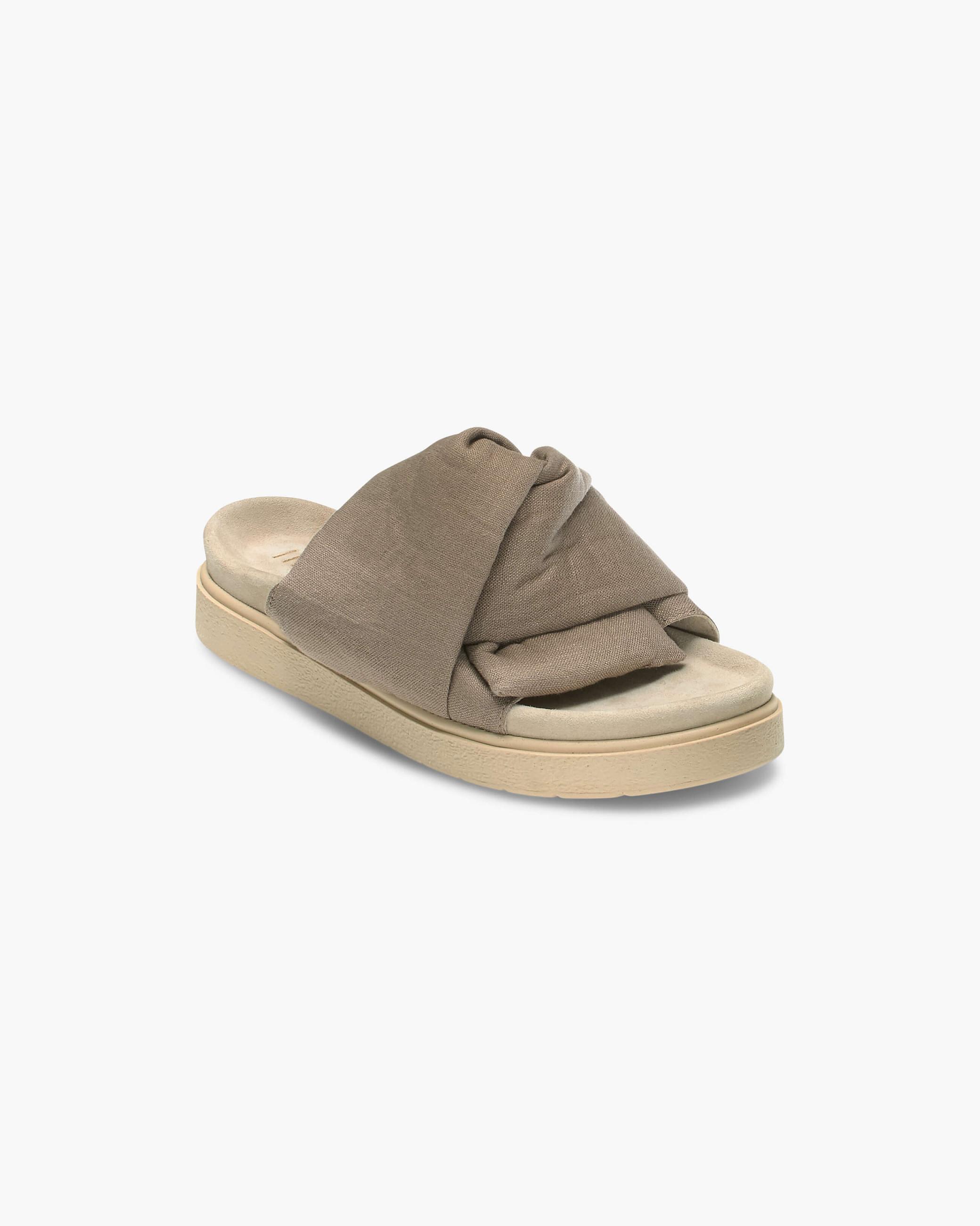 Taupe Women's Inuikii Knot Lino Slippers | BNFD-95026