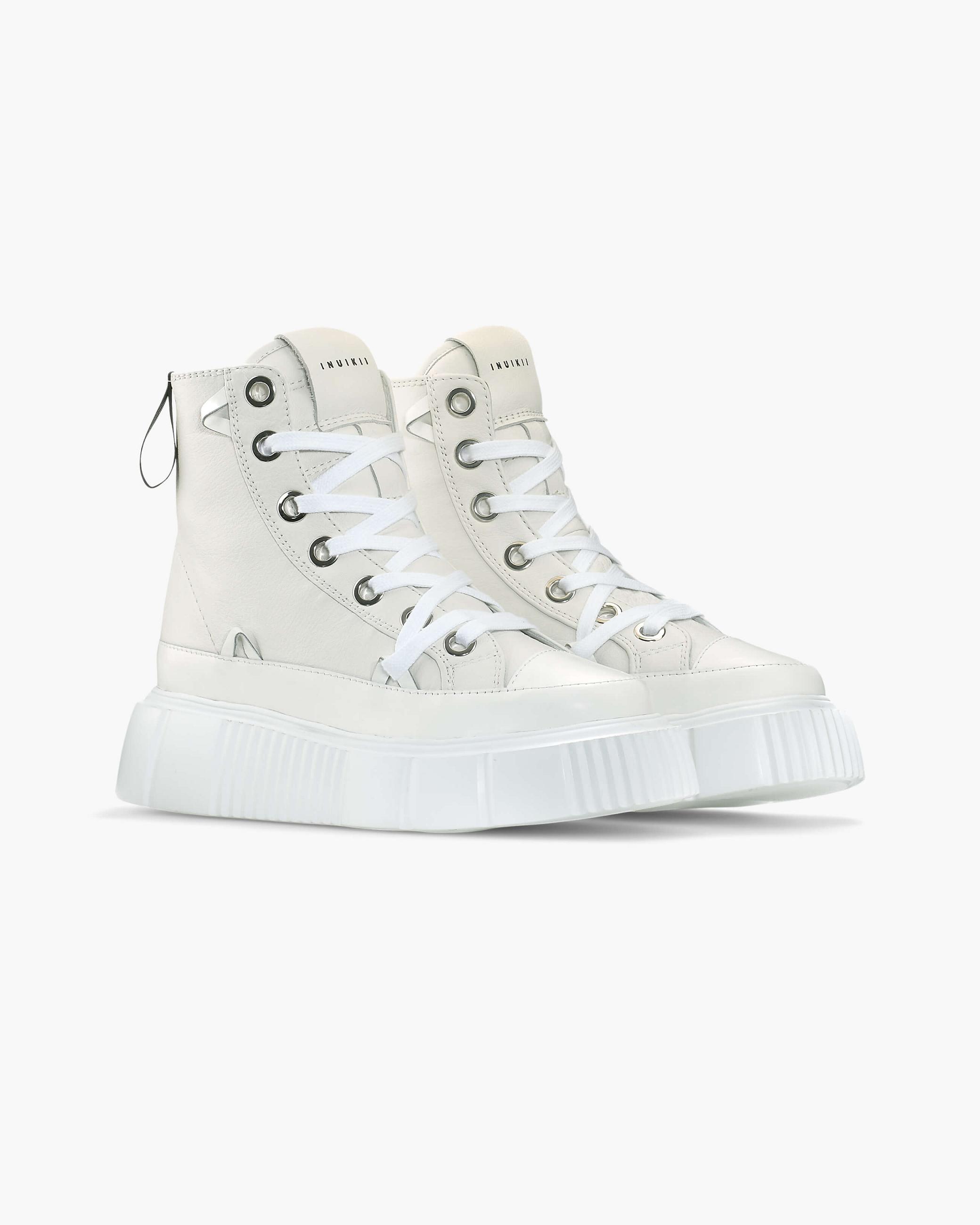 White Women's Inuikii Matilda Leather Winter Sneakers | YMHJ-97416