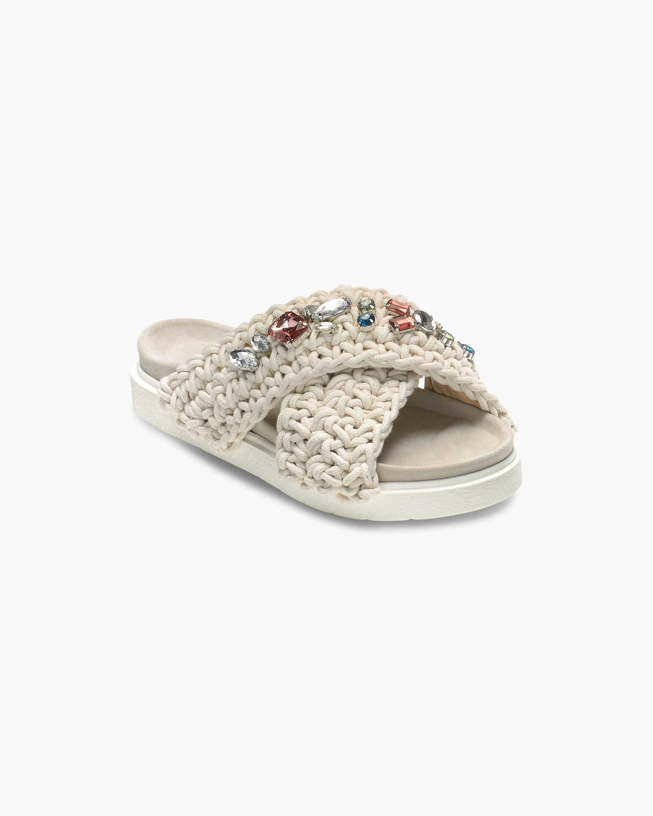 White Women's Inuikii Woven Stones Slippers | WZCI-57430