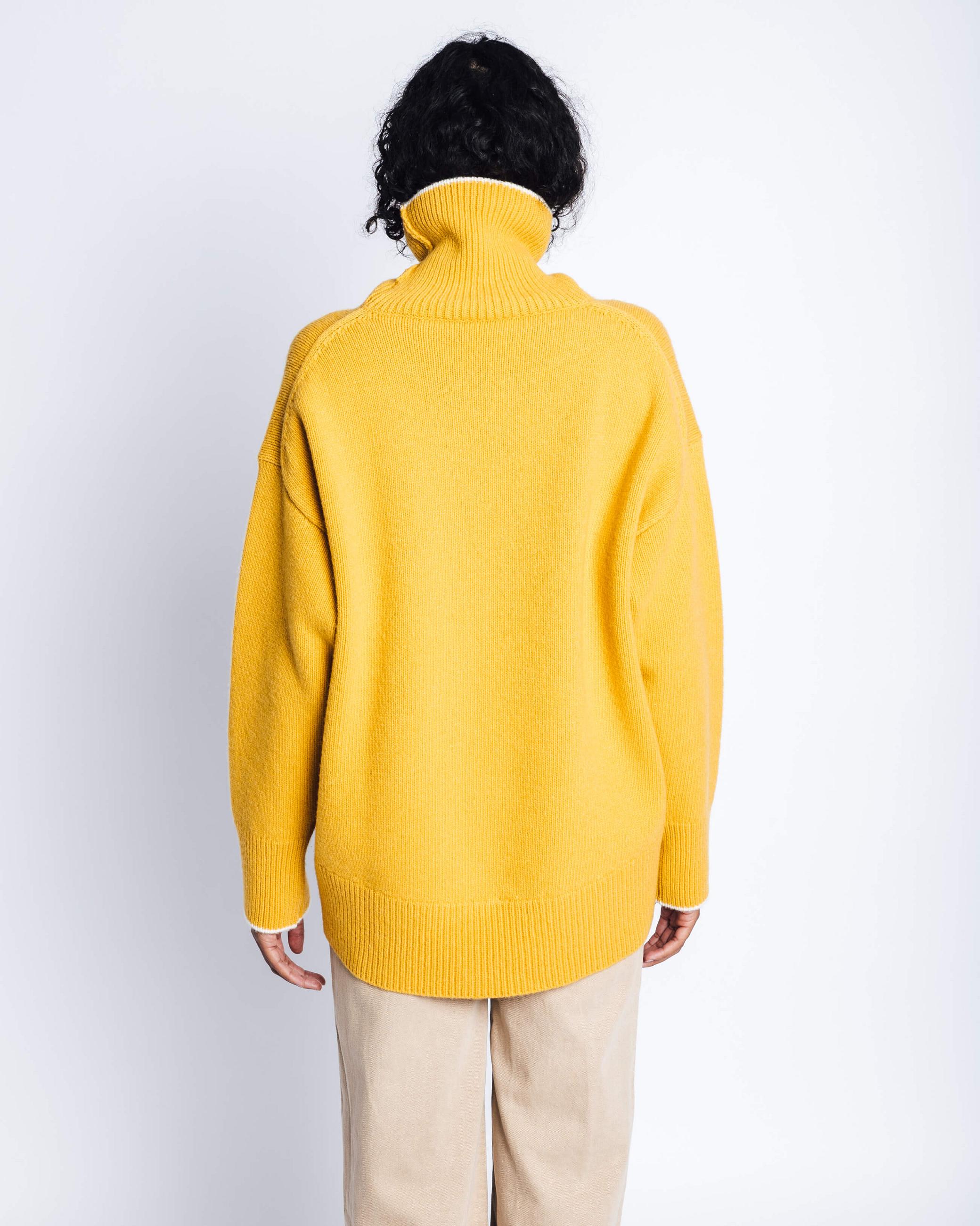 Yellow Women's Inuikii High Neck Knit Sweater Knitted Sweatshirt | PEVX-82631